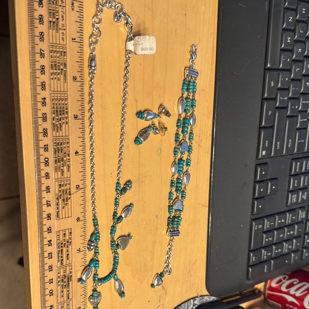 Brighton Silver and Turquoise Necklace Set - Picture 2 of 5